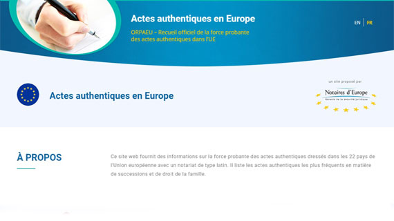 Lancement du site "Actes authentiques en Europe"